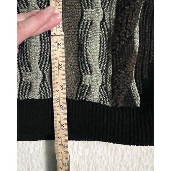 Protege Collection Mens XL Black Gray Textured Knit Sweater Pullover Vintage 3D - Picture 6 of 8